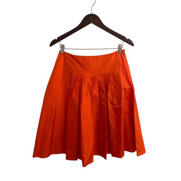 Ann Taylor Dresses & Skirts - Ann Taylor 100% Silk Red Pleated Skirt Knee Length 80s 90s Power Core‎ Boss  2